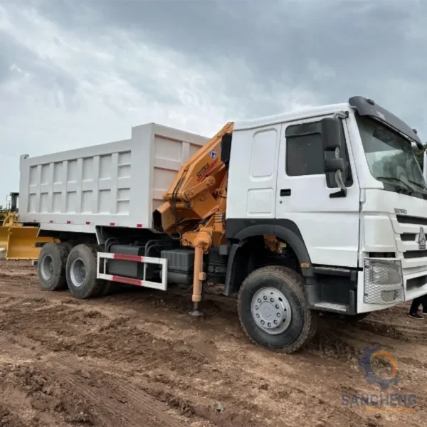 Used Sinotruck HOWO Truck mounted crane Dump truck - Image 2