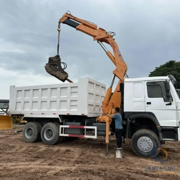 Used Sinotruck HOWO Truck mounted crane Dump truck